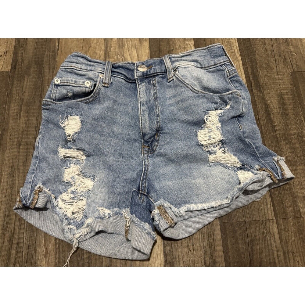 Aeropostale Aero Denim Short Shorts Ripped Women's Size 4R Distressed Cuff Legs